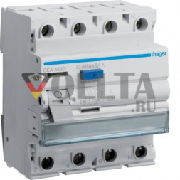 Устройство защитного отключения Hager CEA463D 4-полюсное 63/0, 1A 6kA