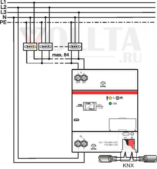ABB Stotz-Kontakt DG/S1.64.1.1 , шлюз DALI, базовый, 1-сторонний, REG, 2CDG110198R0011