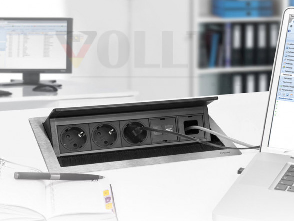 EVOline Fliptop Push S-2-1 / 2 розетки / 1 свободное пространство