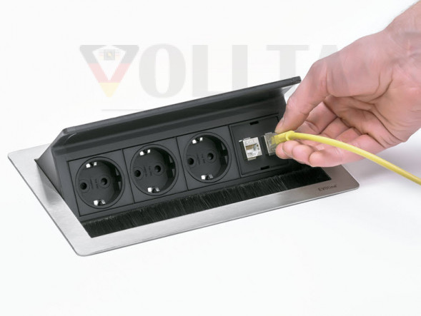 EVOline Fliptop Push S-2-1 / 2 розетки / 1 свободное пространство