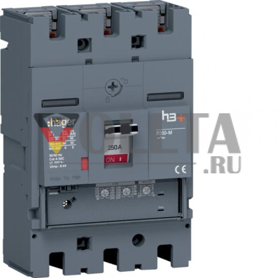Автоматический выключатель Hager HMT250GR h3+ P250 3P3D 250А 50кА