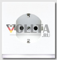 Jung LS520-OWWLEDW LS990 SCHUKO-розетка 16А, c LEDs белый цвет алюминевый цвет: альпийский белый