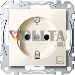 Schneider серия: Merten MEG2350-0344 System M SCHUKO-розетка 16А, c символом компьютер цвет: кремово-белый, тон:глянец