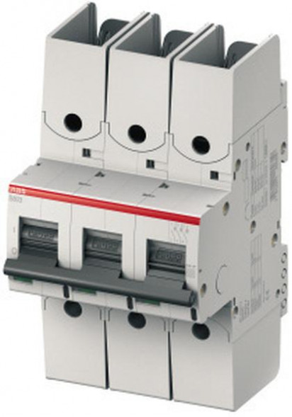 ABB Stotz-Kontakt S803S-B8-R, высокопроизводительный автоматический выключатель 8A,B,415VAC=Icu 50kA, 3P соединение кольцевым кабельным наконечником, 2CCS863002R0085