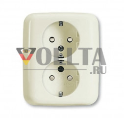 Busch-Jaeger 20-02EUJKS-212 Duro2000 SI SCHUKO-Двойная розетка, 16А, цвет: кремово-белый