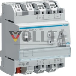 Выход для жалюзи Hager TXA624C KNX easylink 4-канальный 230 В