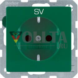 Berker 47236003 розетка SCHUKO с EHBS Qx зеленый бархат