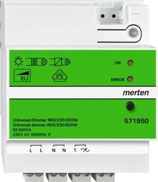 Schneider серия: Merten 571950 универсал -Диммер REG 500W 230V цвет: светло серый