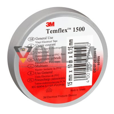 3M 7000062307 PVC Электроизоляционная лента 19mm цвет: серый TemFlex 1500 19x25gr 25 метр.