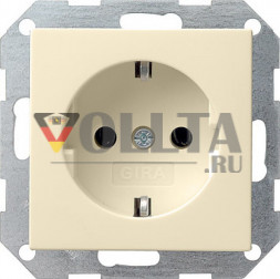 Gira 046601 System55 SCHUKO-розетка  16А, без защиты от детей цвет: кремово-белый, тон:глянец