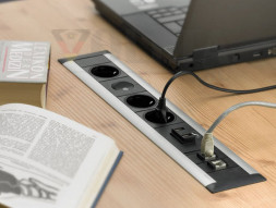 EVOline FrameDock (BF) питание/данные / 2 разъема питания / RJ45 / серебристый