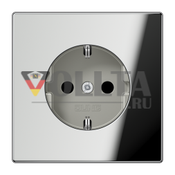 Розетка SCHUKO Jung GCR1520KI, 16 А 250 В ~, встроенная повышенная защита от прикосновений, SAFETY+, хромированный металл, серия LS, глянцевый хром