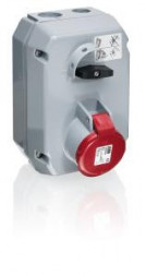 ABB Stotz-Kontakt 363MM11 , Переключаемая настенная розетка, 63 А, металлический корпус, 11ч, IP44, 3P+E , 2CMA168039R1000