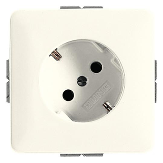 Розетка Jung 520-45 SCHUKO® 45°, 16 А 250 В ~, дюропласт, серия CD, белый