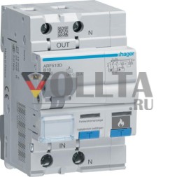 Hager ARF510D AFDD FI-LS 1P+N 10kA B-10A 30mA устройство защиты от дугового замыкания