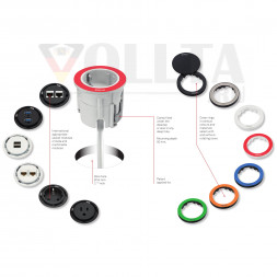 EVOline One B/F / 1x розетка / защитное кольцо со вставкой из нержавеющей стали