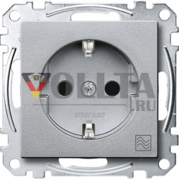 Schneider серия: Merten MEG2356-0460 System M SCHUKO-розетка 16А, c символом микроволновка цвет: алюминевый, тон: матовый