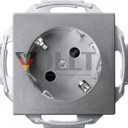 Schneider серия: Merten MEG2370-0460 System M SCHUKO-розетка 16А, цвет: алюминевый, тон: матовый