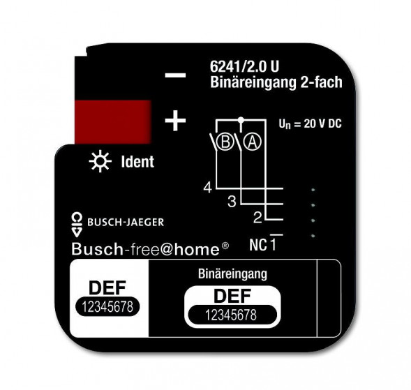 Busch-Jaeger 6241/2.0 U двоичный вход 2-канальный, скрытый монтаж, для Busch-free@home®