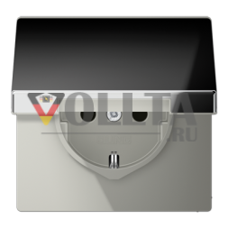 Розетка SCHUKO Jung GCR1520KL, 16 А 250 В ~, откидная крышка, хромированный металл, серия LS, глянцевый хром