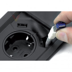EVOline Square80 Белый 1x питание (BF) / 1x USB / 1x RJ45 кабель