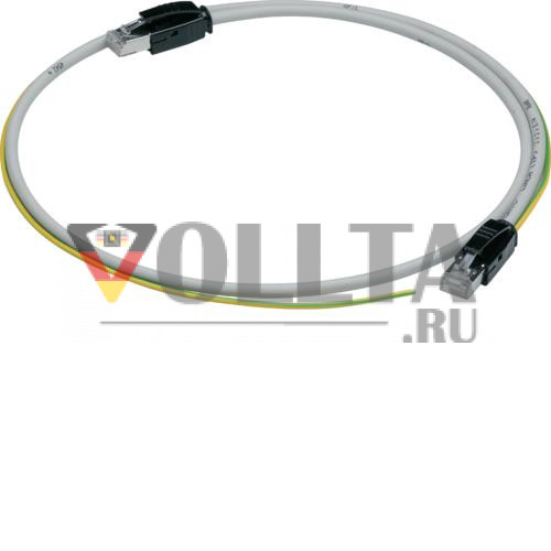 Заземляющее соединение экрана Hager HTG472H RJ45. Кабель Modbus длиной 2 м.