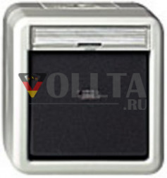 Gira 015230 WG AP Выключатель кнопочный 10А, 1-полюс. замыкающий контакт цвет:серый