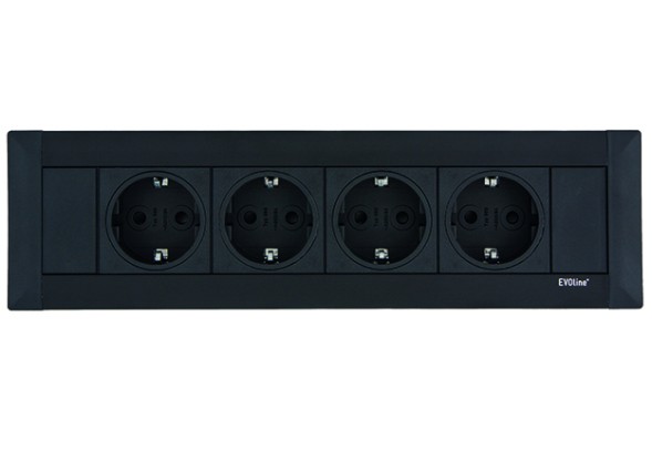 EVOline FrameDock SMALL / черный анодированный / 3 розетки