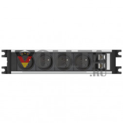 EVOline U-Dock data (BF) / 4 розетки / 2 RJ45 / с монтажными петлями