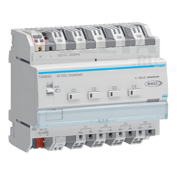 Hager TXA664D DALI 4-х канальный KNX простой актуатор