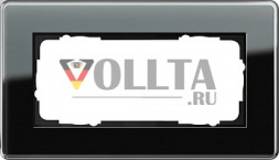 Gira 1002505 Esprit рамка двойная, без перегородки стекло, цвет: черный