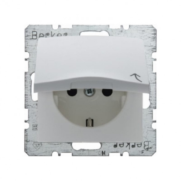 Berker 47518989 S1 SCHUKO-розетка  16А, цвет:полярная белизна, тон:глянец