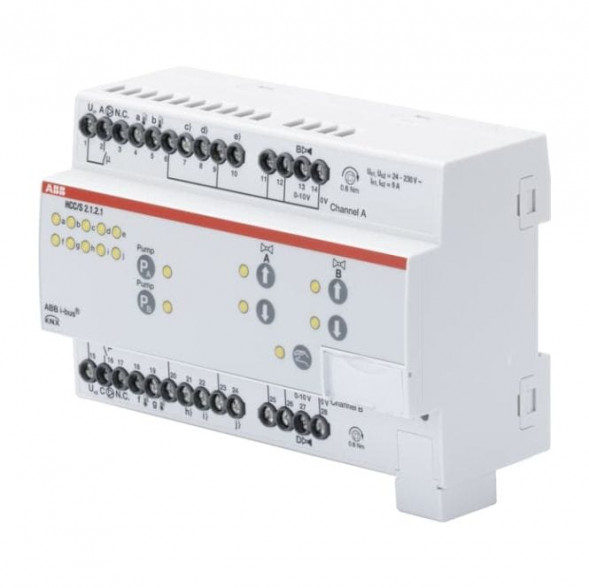 ABB Stotz-Kontakt HCC/S2.1.2.1, контроллер контура отопления/охлаждения, 2-канальный, 0-10 В, ручное управление, REG, 2CDG110219R0011