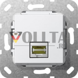 GIRA 569503 Einsatz модуль ar Jack RJ45 Cat.6a 10 Gbit-Вставной модульный разъем RJ45 Cat.6a 10 Gbit-Ethernet соединение чисто-белый глянцевый