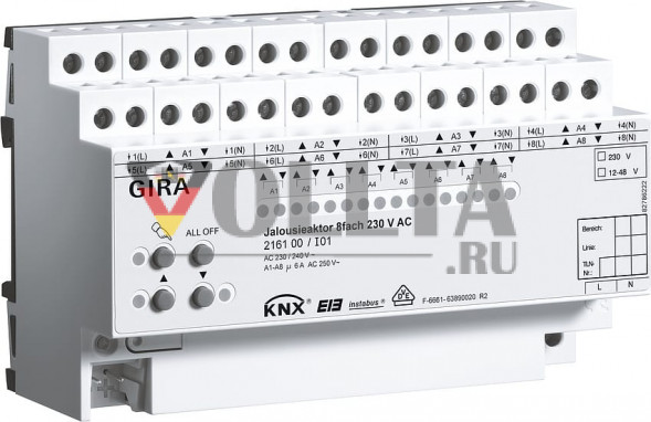 Gira 216100 привод жалюзи 8-позиционный AC KNX REG