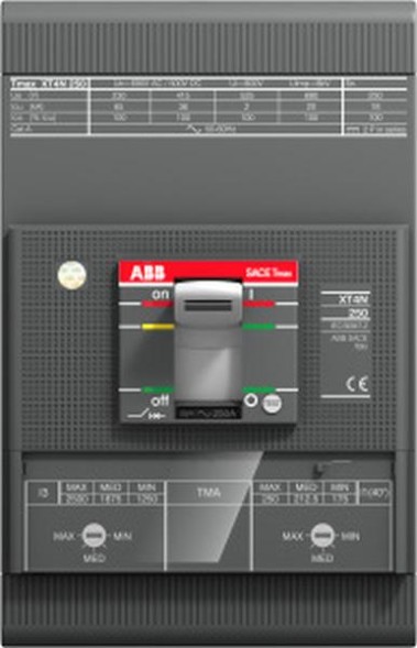 ABB Stotz-Kontakt XT4S 160 MA 160 Im=800...1600 3p FF, XT4S 160 MA 160 IM=800...1600 3P FF Компактный автоматический выключатель Tmax XT4, 1SDA068439R0001
