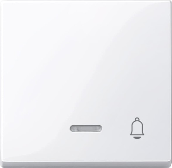 Schneider серия: Merten 435825 System M контрольный выключатель / контрольная кнопка крышка, c штамп звонок цвет:белый, тон:глянец