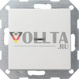 Gira 013627 System55 Контрольный выключатель с  подсветкой, 10А, универсальный, Выключатель/Переключатель, белый, тон: матовый