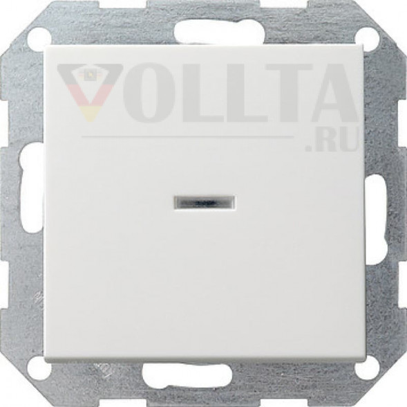 Gira 013627 System55 Контрольный выключатель с  подсветкой, 10А, универсальный, Выключатель/Переключатель, белый, тон: матовый