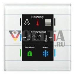 MDT BE-GT20W.02 II Умный цветной дисплей с белой стеклянной кнопкой