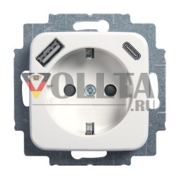 Busch-Jaeger 2CKA002011A6296 20 EUCB2USBAC-214 A+C USB-розетка SCHUKO