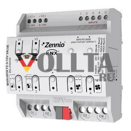 Zennio ZCL-FC010V MAXinBOX FC 0-10 В для 2/4 трубных блоков FanCoil Controller