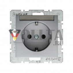 Berker 47501404 S1 SCHUKO-розетка  16А, без защиты от детей цвет: алюминевый, тон: матовый