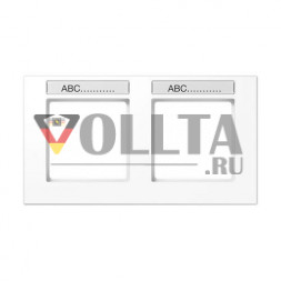 Рамка Jung AC5820BFNAWW 2-сторонняя, с полем для этикетки, горизонтальный монтаж, термопластик, A CREATION, альпийский белый