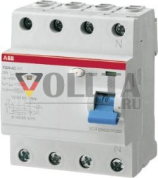 ABB Stotz-Kontakt F204 A S-63/0.3, устройство защитного отключения 4P, тип A, 63A, 300мА, селективное, 2CSF204201R3630