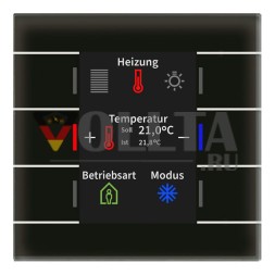 MDT BE-GT2TS.02S KNX II Smart Display датчик температуры черная стеклянная кнопка