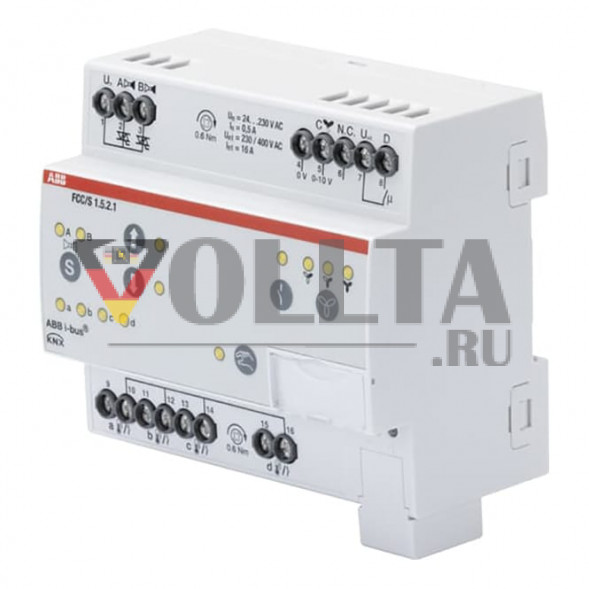 ABB Stotz-Kontakt FCC/S1.5.2.1, контроллер фанкойла, 2 x ШИМ, 0-10 В, ручное управление, REG, 2CDG110235R0011