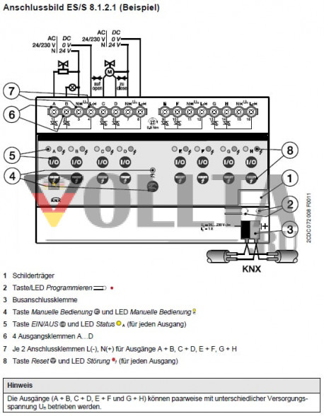 ABB Stotz-Kontakt ES/S8.1.2.1 , Электронный переключающий привод, 8-позиционный, 1 A, REG , 2CDG110059R0011
