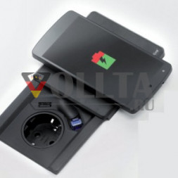 EVOline Square 80 с зарядным устройством Qi / 1x блок питания / 1x зарядное устройство USB / Оптика из нержавеющей стали