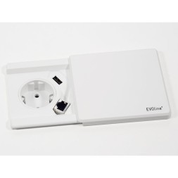EVOline Square 80 с зарядным устройством Qi / 1x блок питания / 1x зарядное устройство USB / Оптика из нержавеющей стали